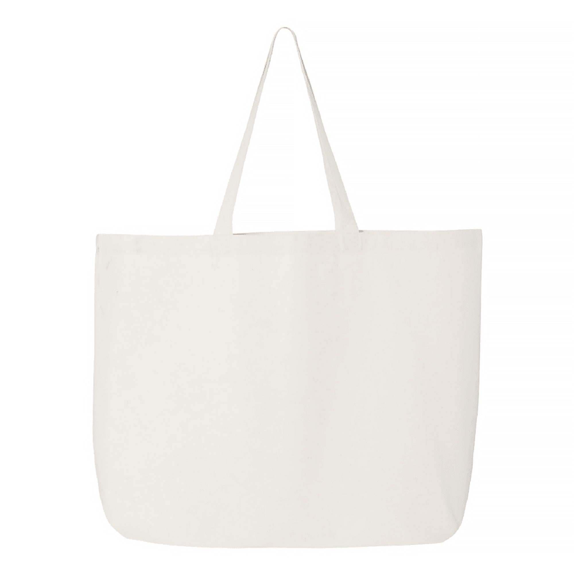 Back of white jumbo tote